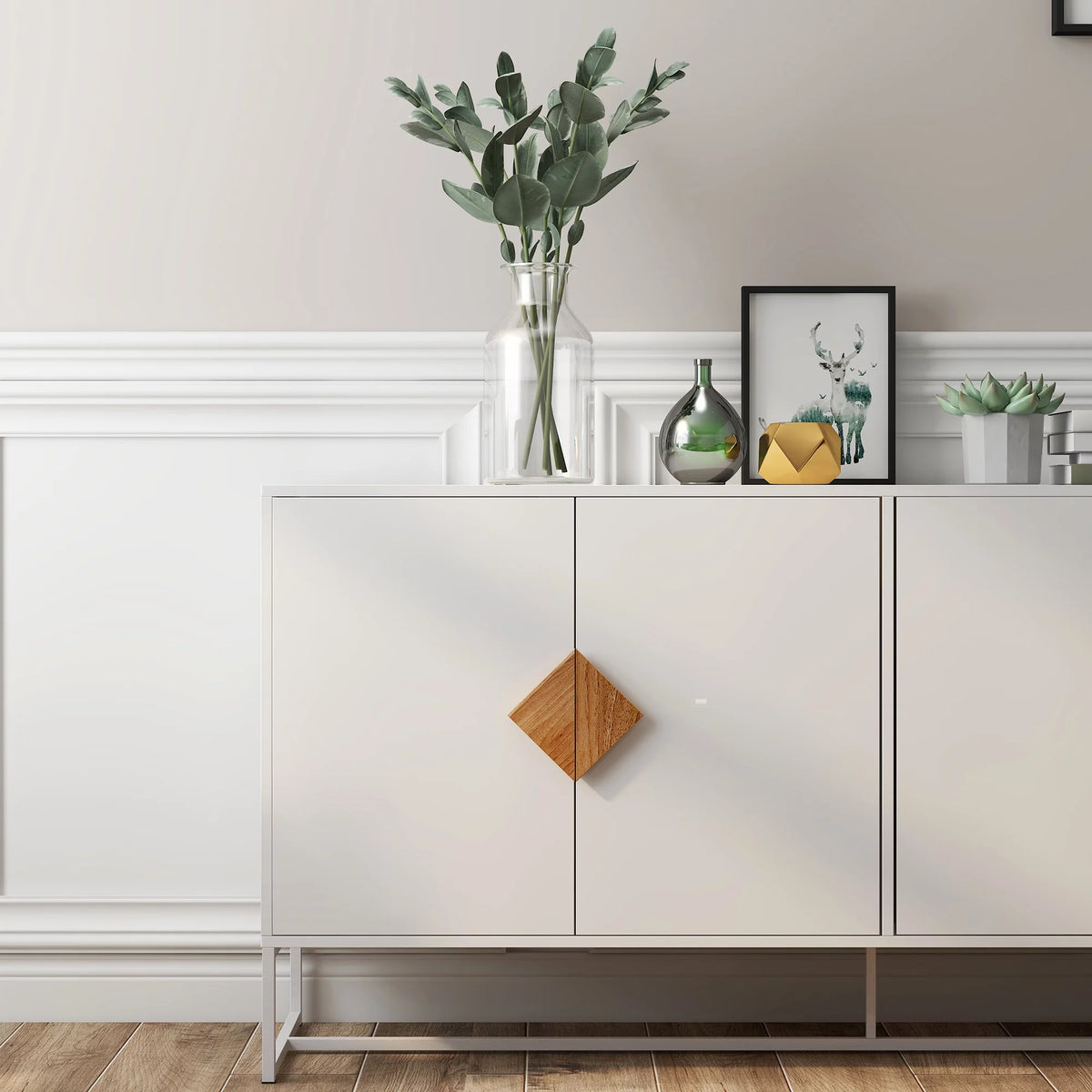 White Storage Sideboard Cabinet with 4 Doors A3188