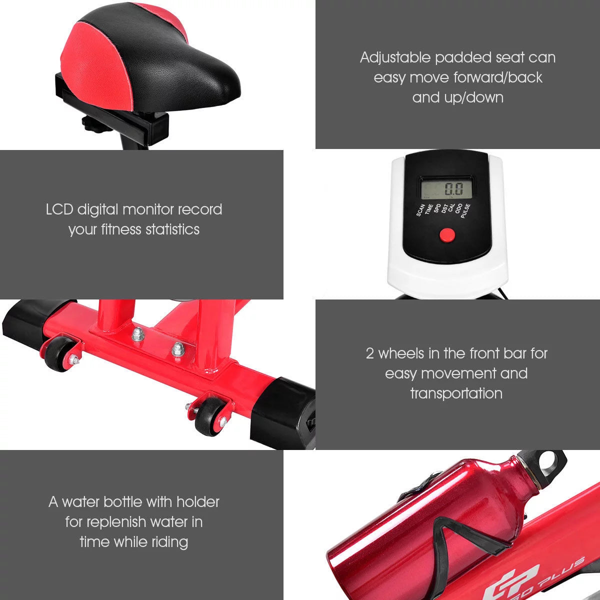 Adjustable Exercise Bike with 18lb Flywheel B603