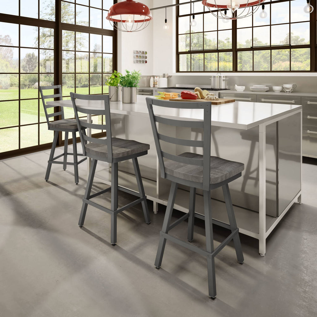 Gray Swivel Metal Counter Stool B982