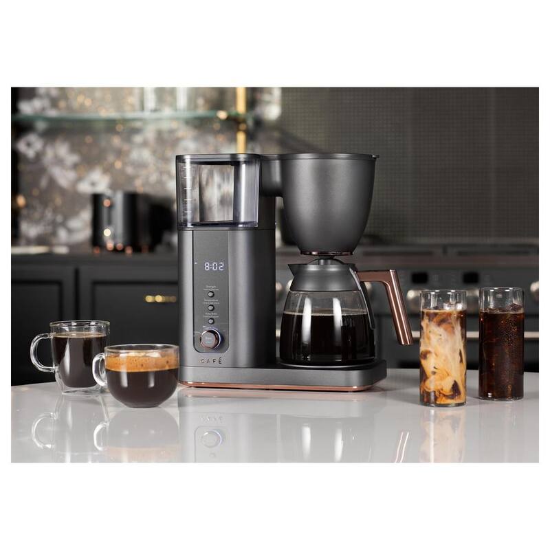 10 Cup Matte Black Drip Coffee Maker with Glass Carafe S205469