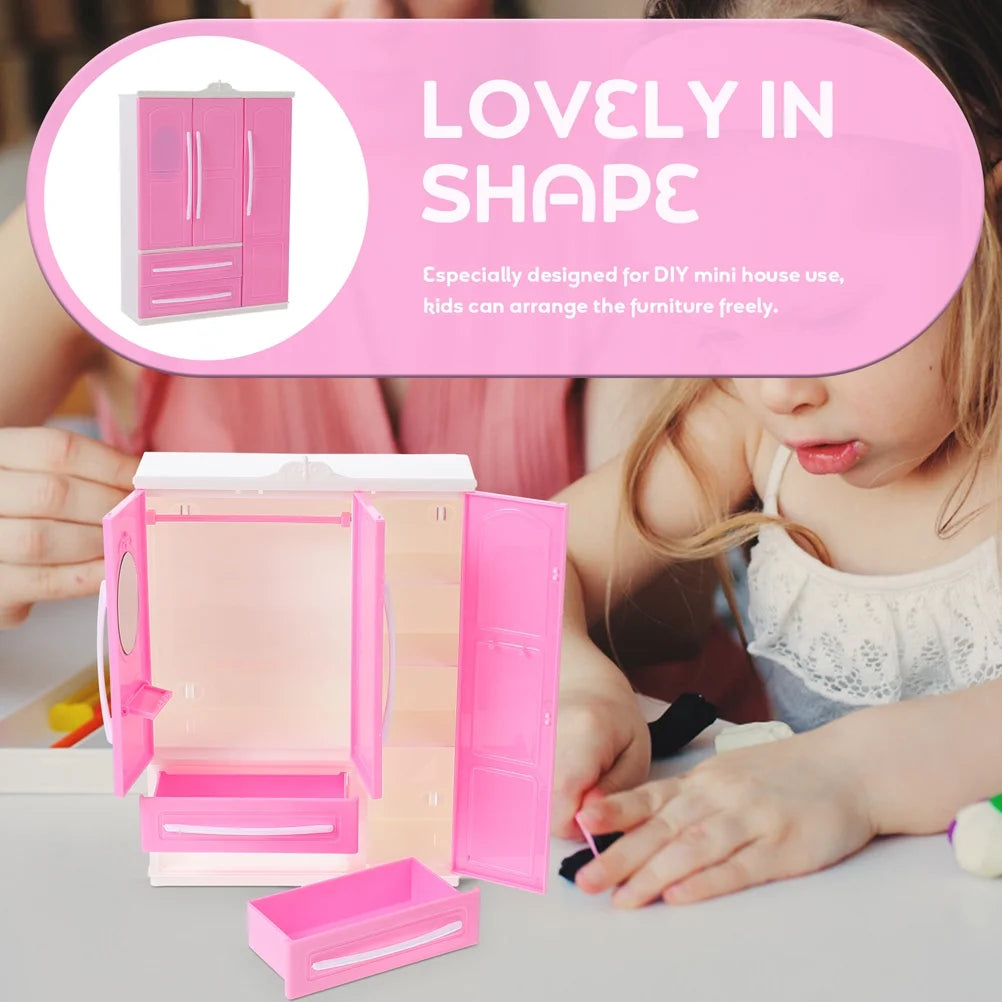 Miniature Doll Clothes Wardrobe Storage Closet F514962