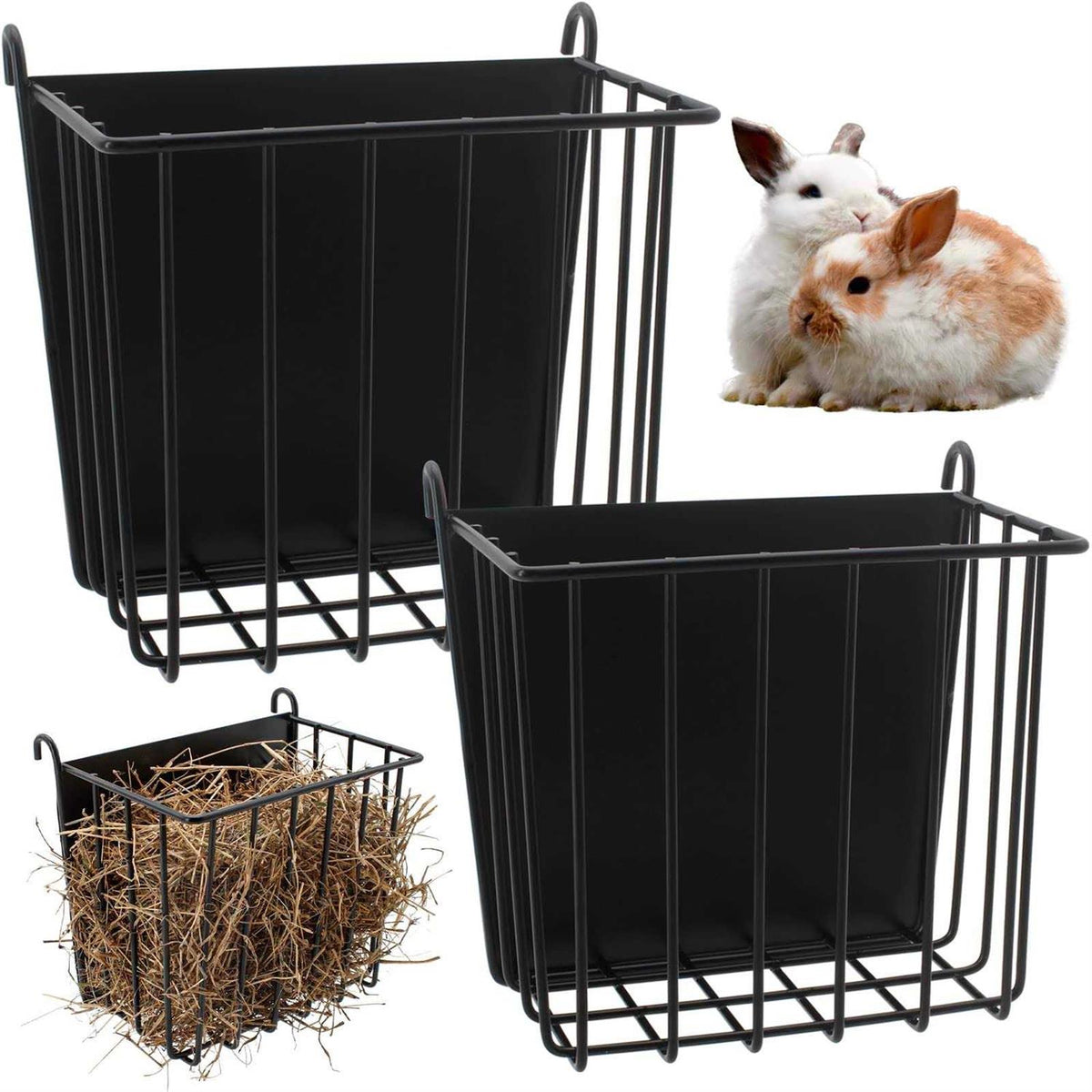 2PCS Rabbit Hay Feeder with Metal Frame L1877