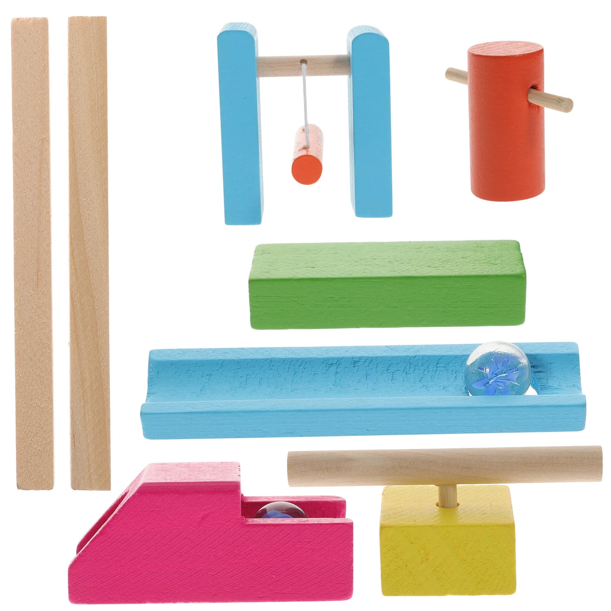 1 Set of Wooden Dominoes Blocks Building Toy X471090