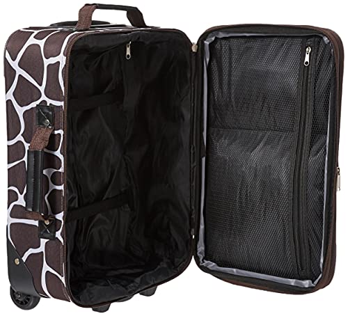 Expandable Softside Upright Luggage Set, Black and White, 2-Piece (14/19) B3202