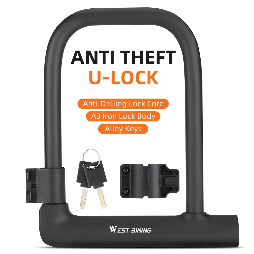 Heavy Duty U Lock with 2 Keys & Lock Holder G10966