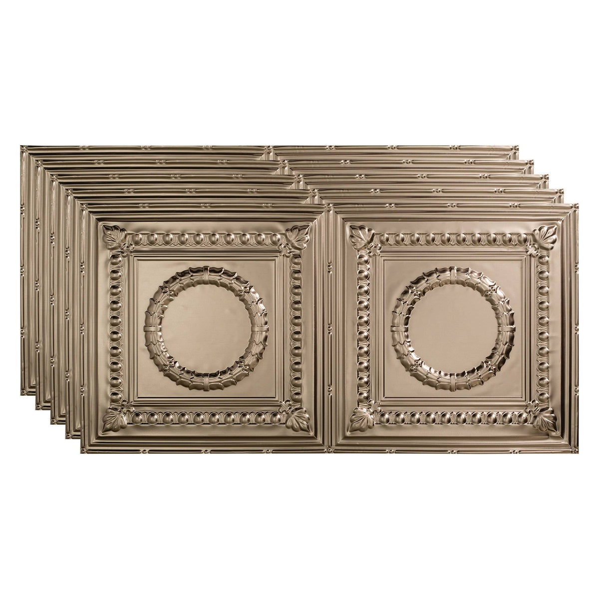 Brushed Nickel Glue Up Ceiling Tile 5 Pack P7549