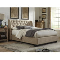 Toast Linen Tufted Platform Bed O257745