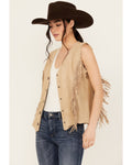 Tan Suede Fringe Vest D741636