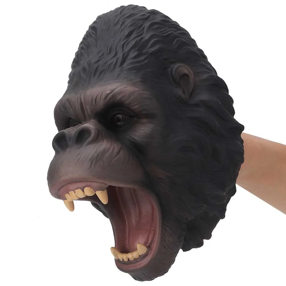 Realistic Plastic Orangutan Head Hand Toy M3610