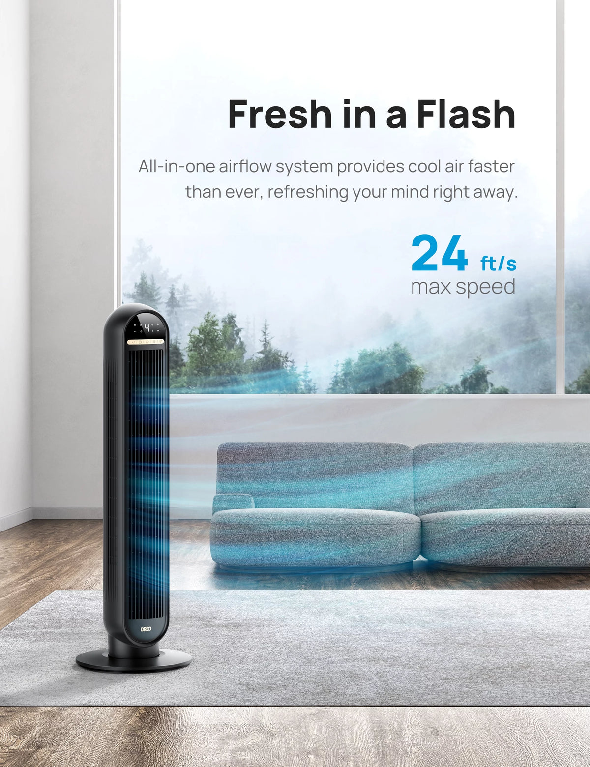 36" Oscillating Tower Fan with Remote C92949