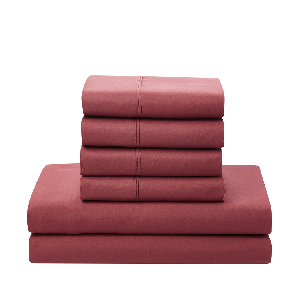 Burgundy 7-piece Queen Bed in a Bag Comforter Set I82056