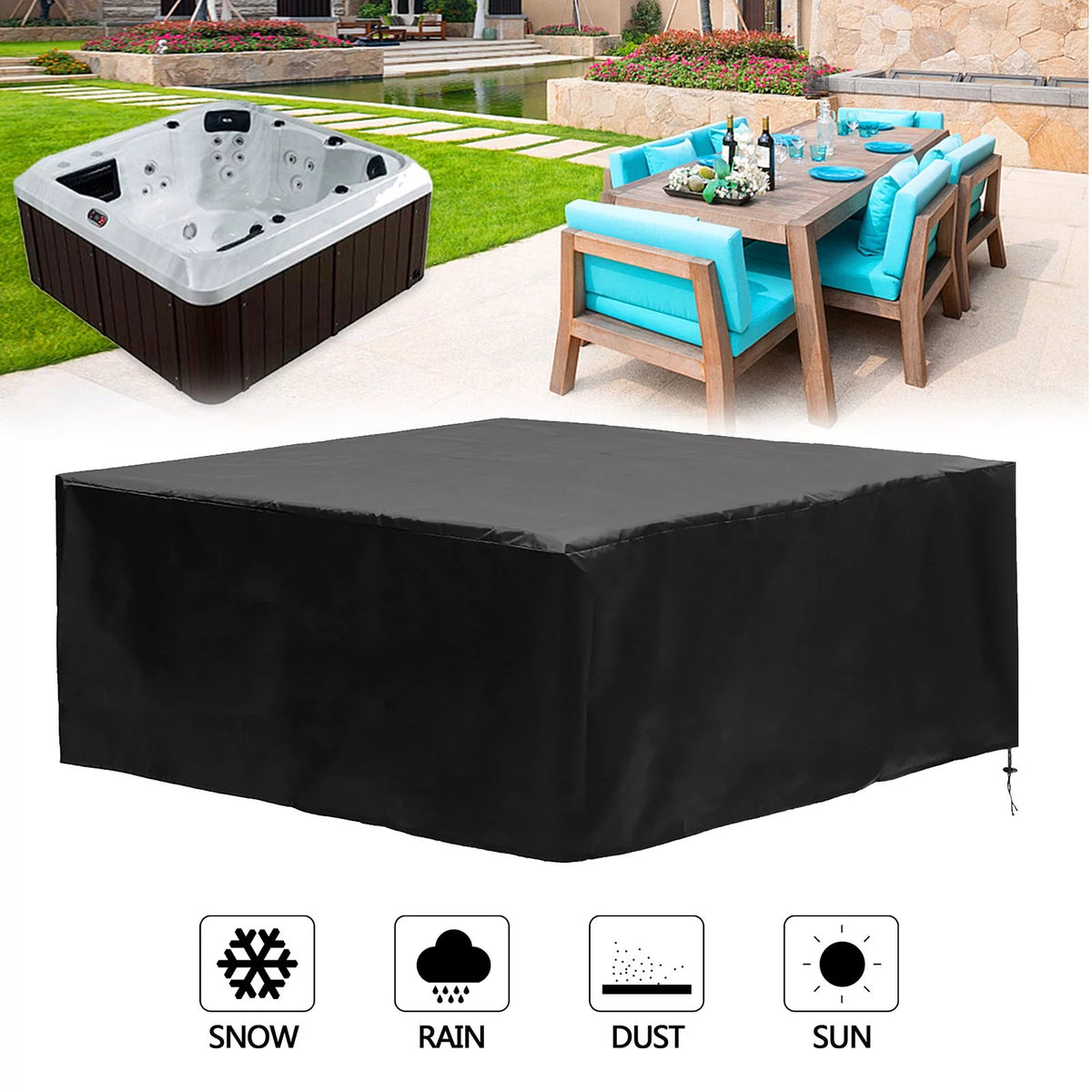 Waterproof Hot Tub Spa Cover 3 Sizes J617