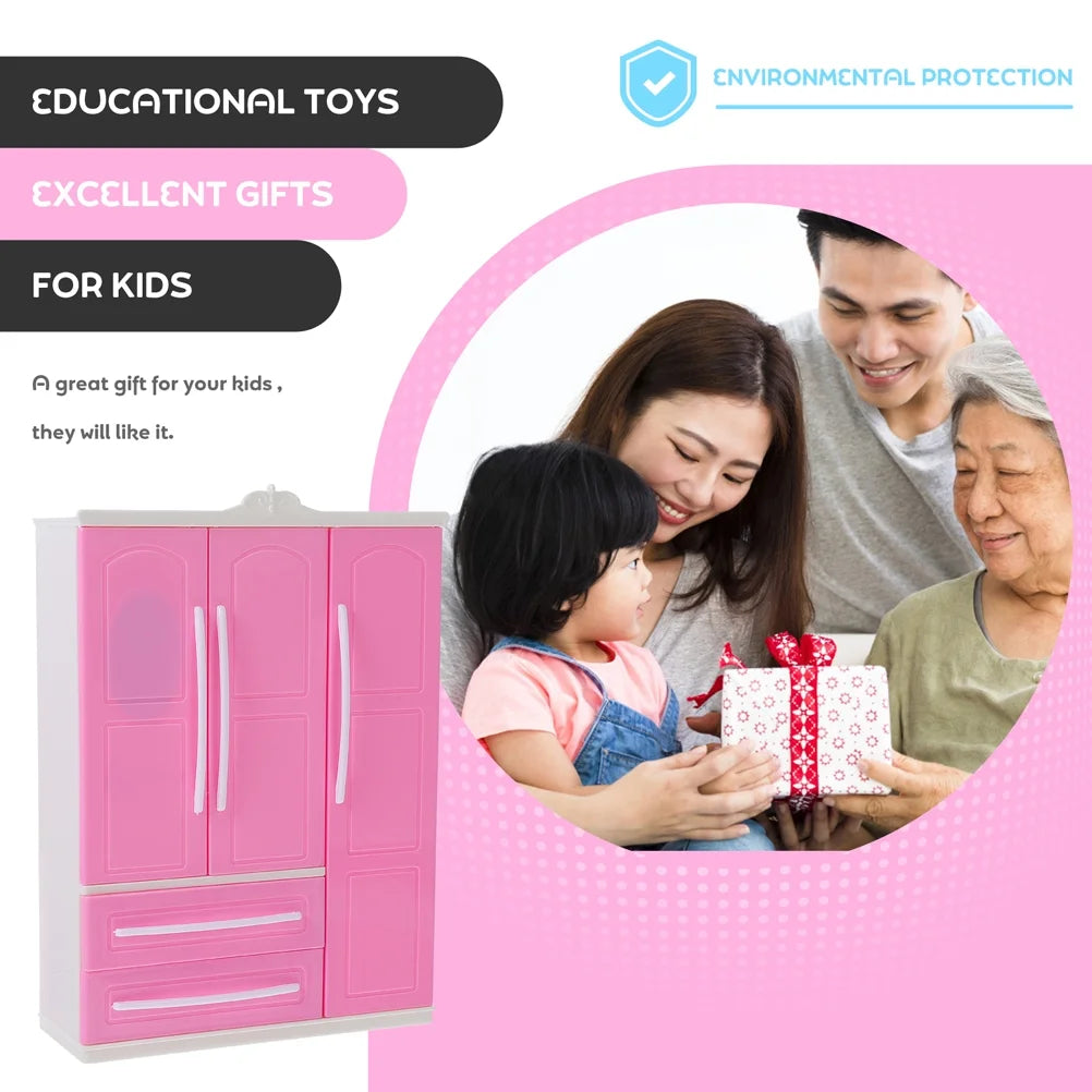 Miniature Doll Clothes Wardrobe Storage Closet F514962