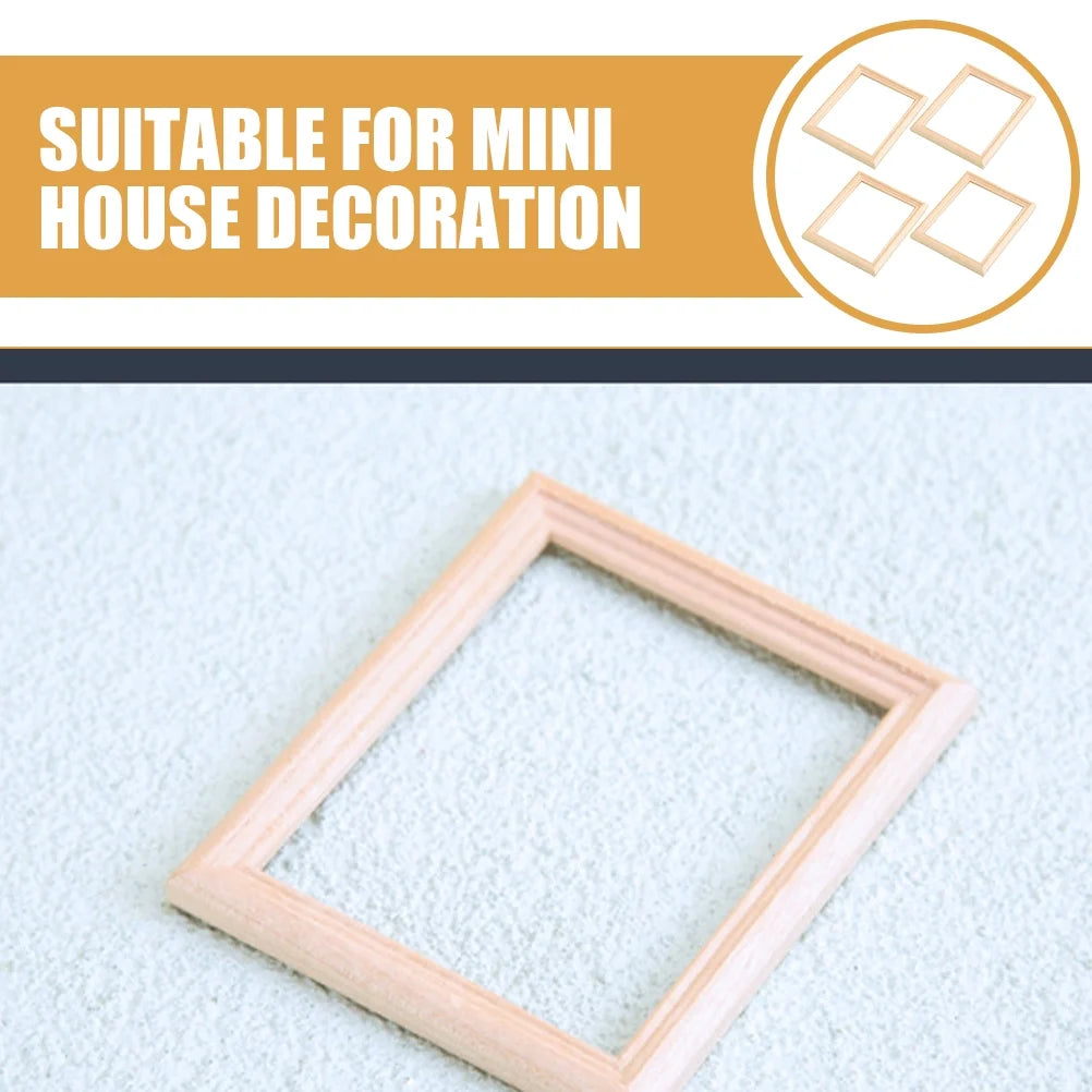 Wooden Miniature Photo Frames Dollhouse Decor J9487