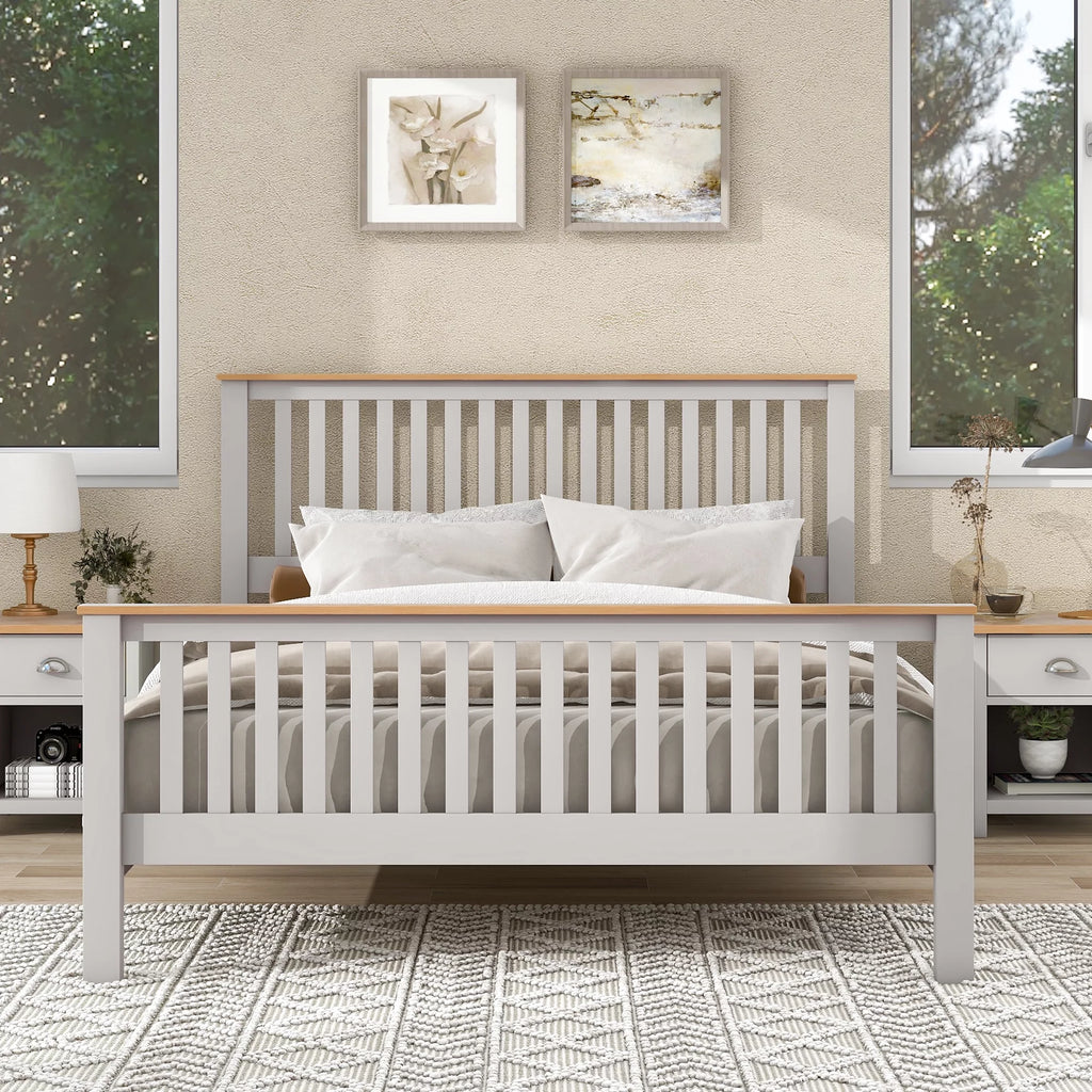 Queen Platform Bed with Oak Top H596651