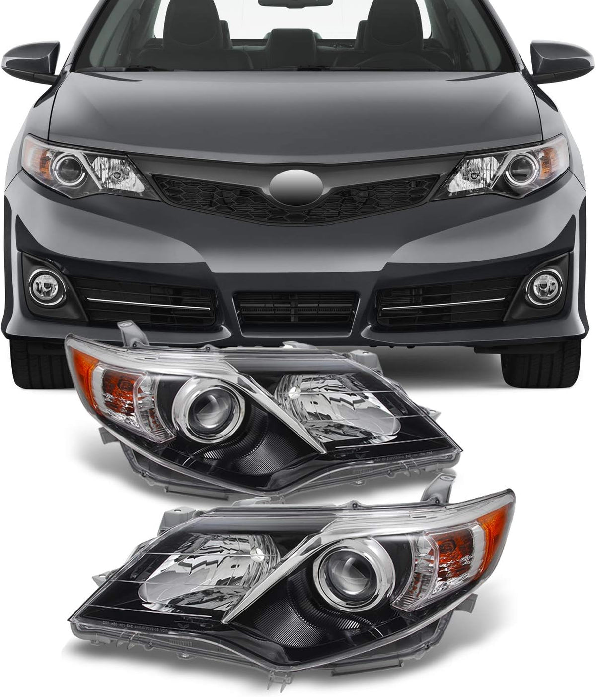 Black Projector Headlights Lamp Driver Left Passenger Right K364375