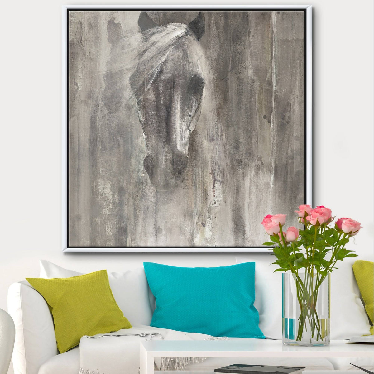 White Framed Canvas Y9544