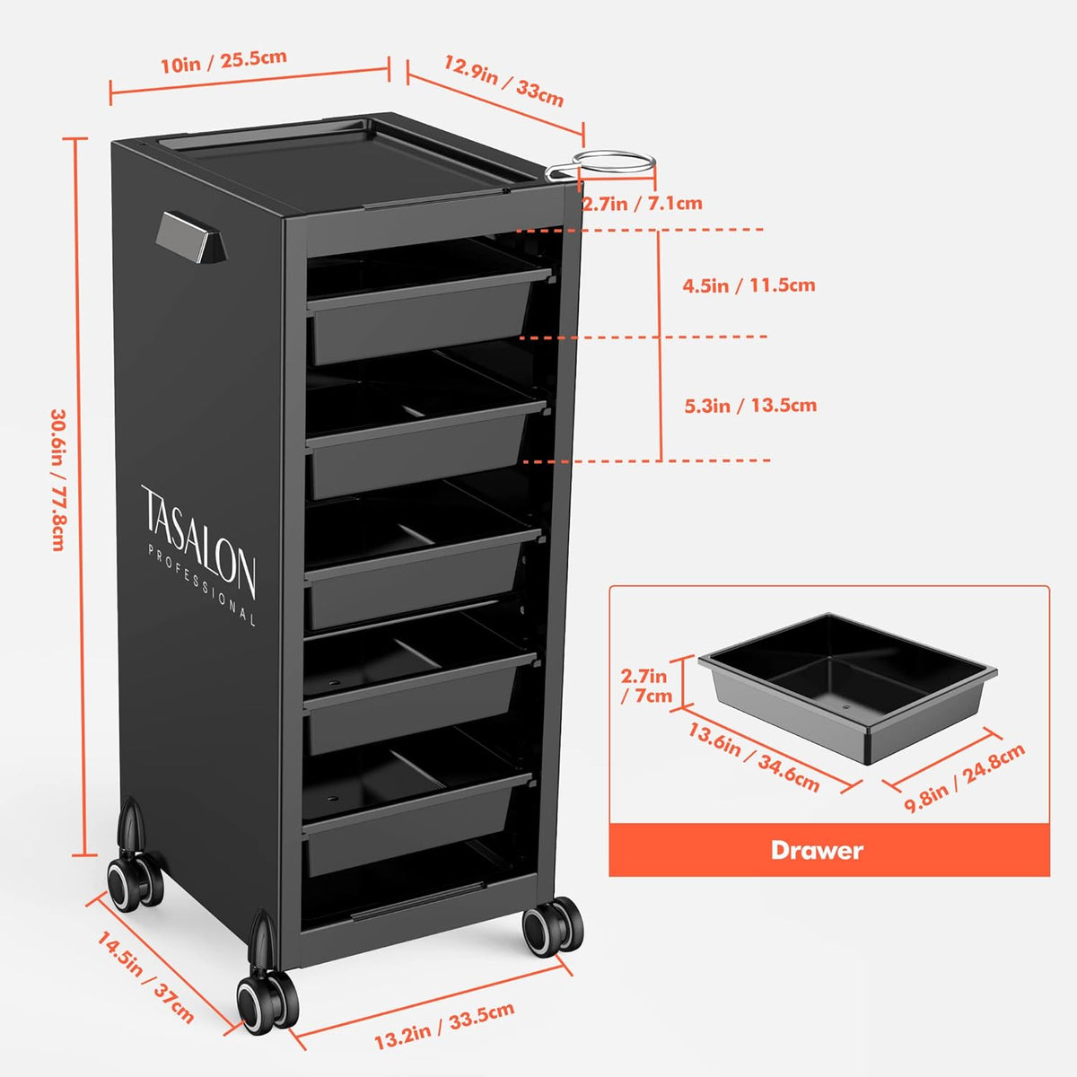 Salon Trolley Cart with 5 Trays Y813201