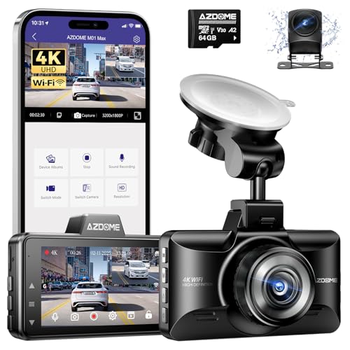 Dual Dash Cam Front and Rear with 64GB Card K755