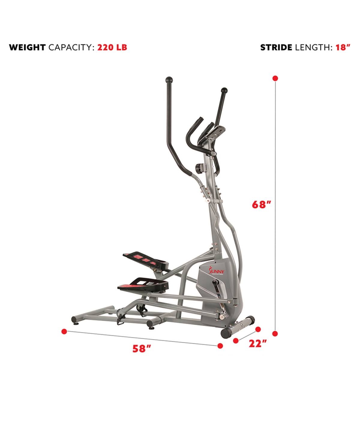 Gray Magnetic Elliptical Trainer B3841