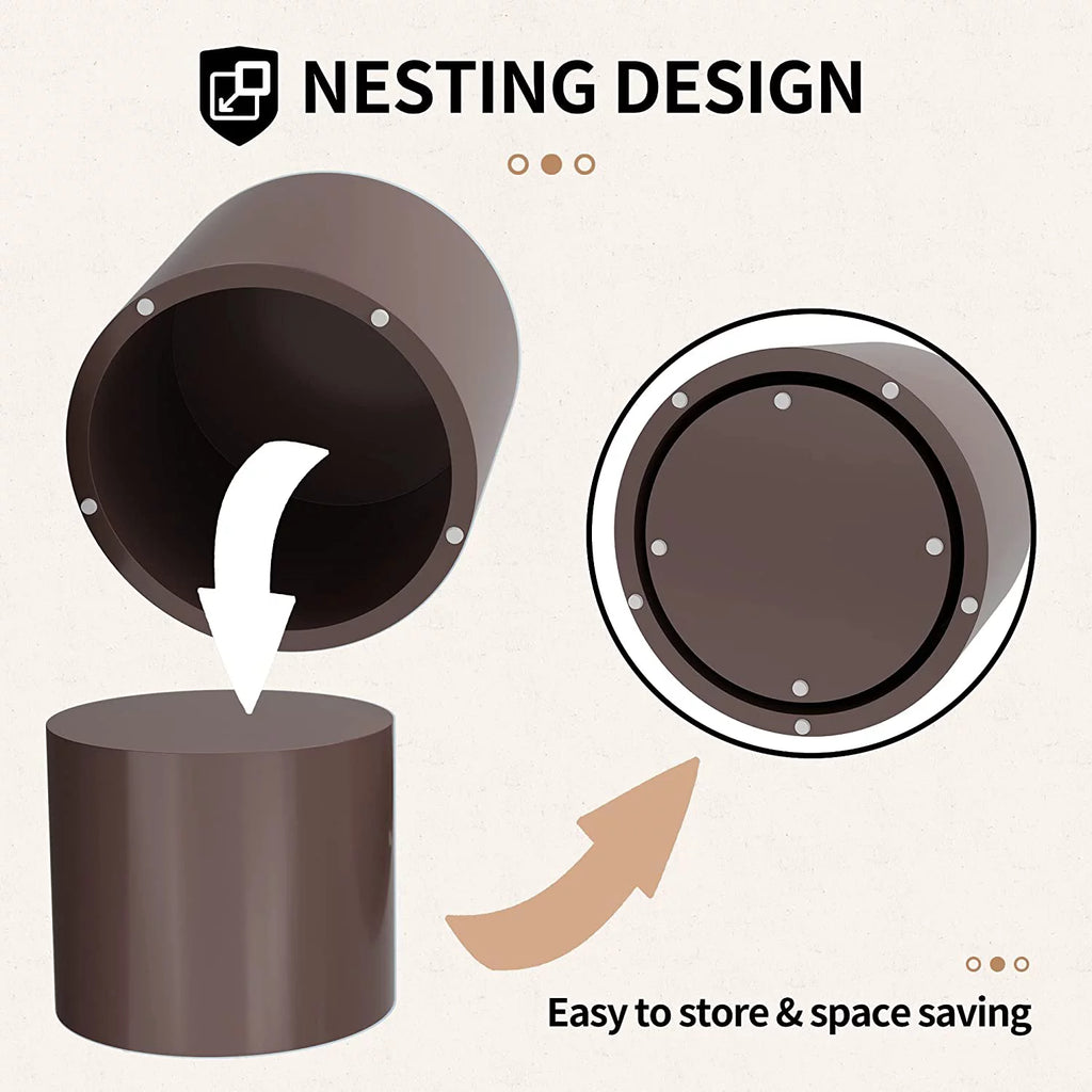 Nesting Coffee Table Set of 2 Modern Circle Wood Side Table S99536