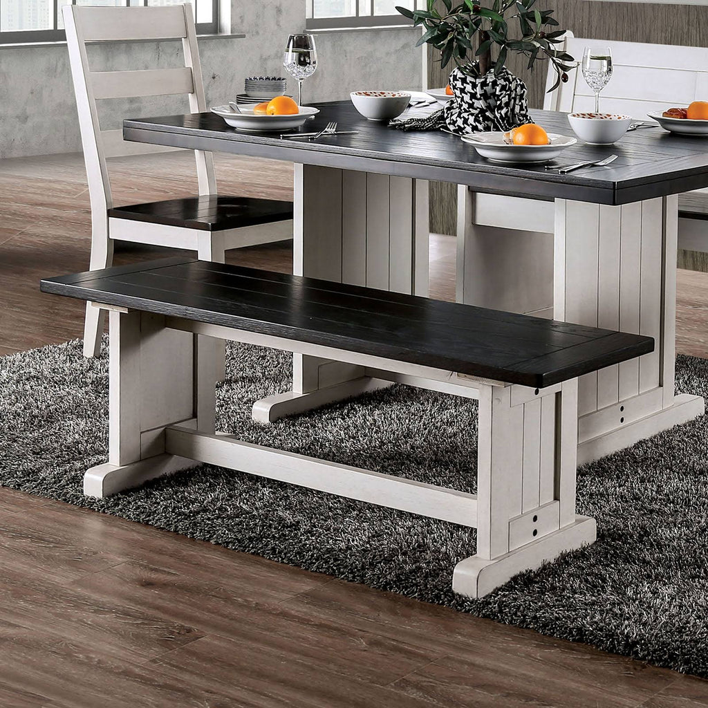 Espresso White Bench I317