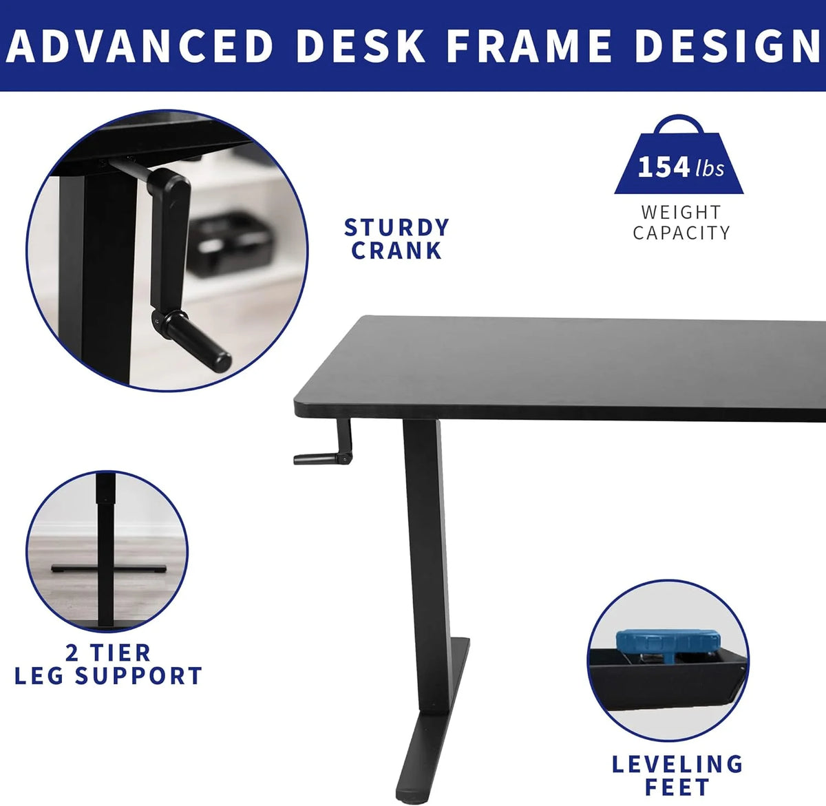 Dark Walnut 43 X 24 Inch Height Adjustable Standing Desk E5177