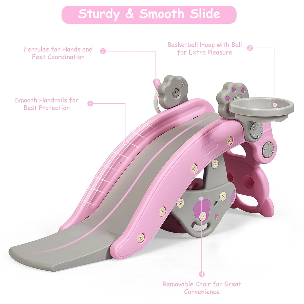 4-in-1 Kids Swing Slide Set E4145