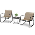 3 Pieces Black Wicker Patio Furniture Set with Coffee Table G445137