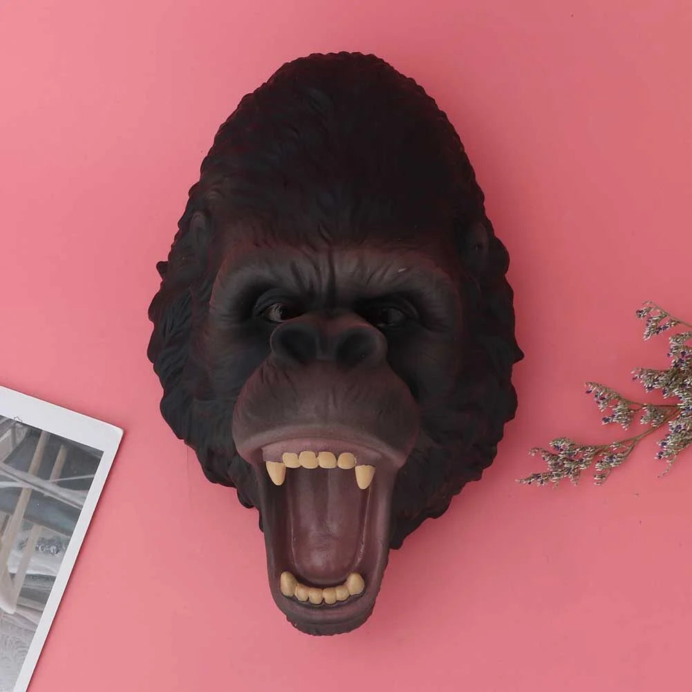 Realistic Plastic Orangutan Head Hand Toy M3610