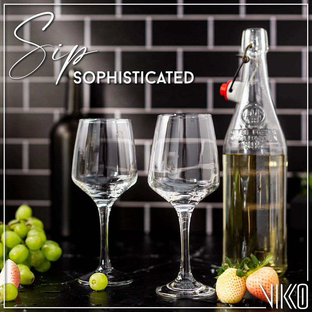 9.5 Ounce Clear Glass Wine Glasses Set of 6 N921134