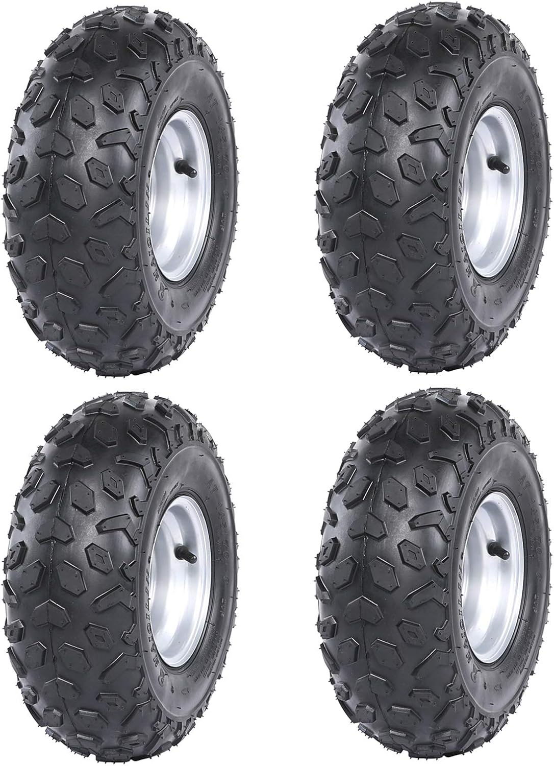 4PCS 145/70-6 Tubeless Wheel Tires with 6'' Rims for ATV Go Kart UTV Quad Bike L766