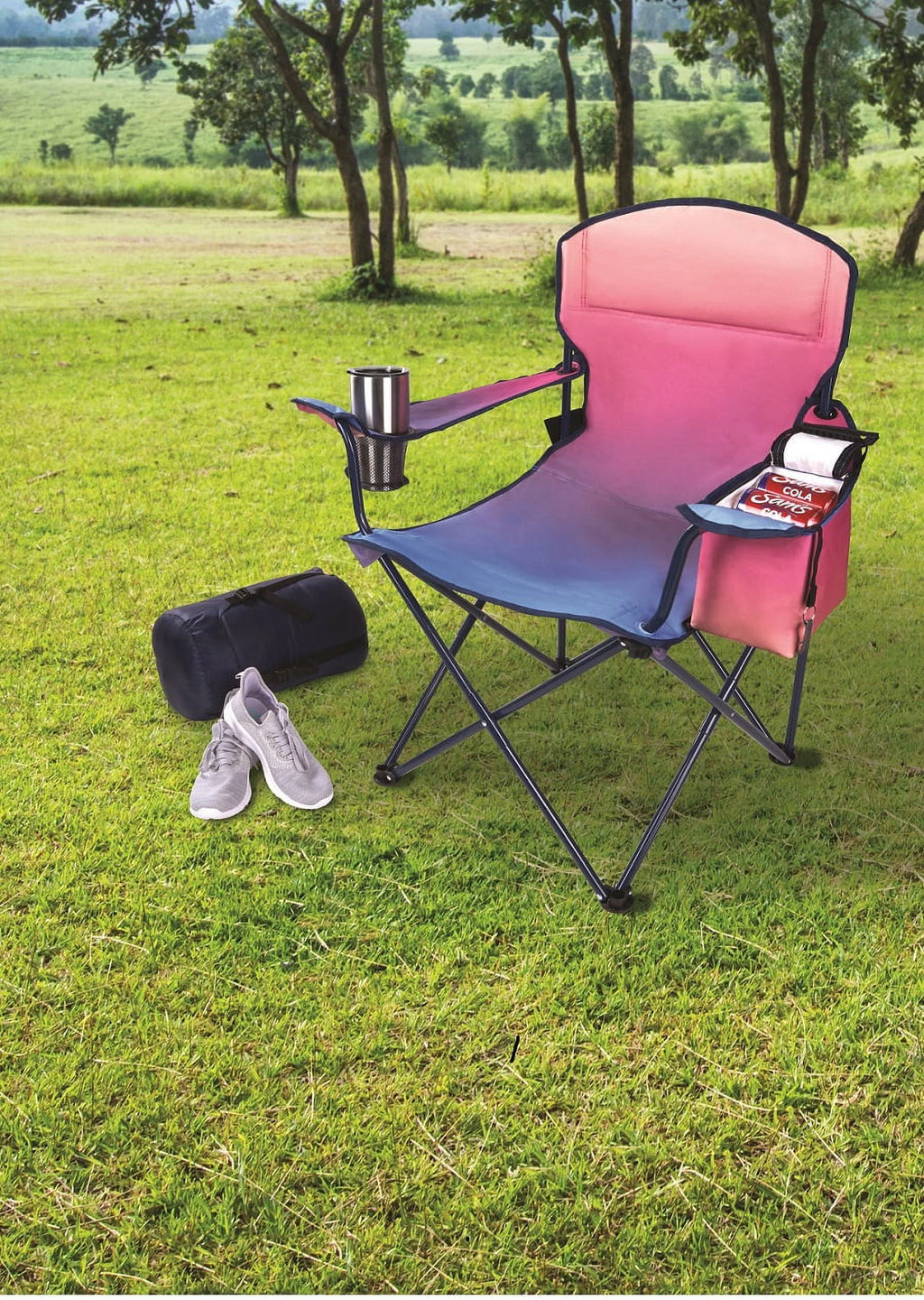 Oversized Camp Chair with Cooler D352671