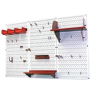 White Metal Pegboard Tool Storage Kit I703
