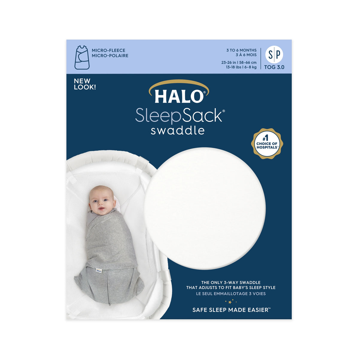Micro-Fleece Sleepsack Swaddle, Cream, Small V5712
