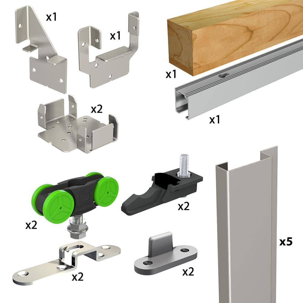 Pocket Door Hardware Kit with Removable 58-Inch Track J4377