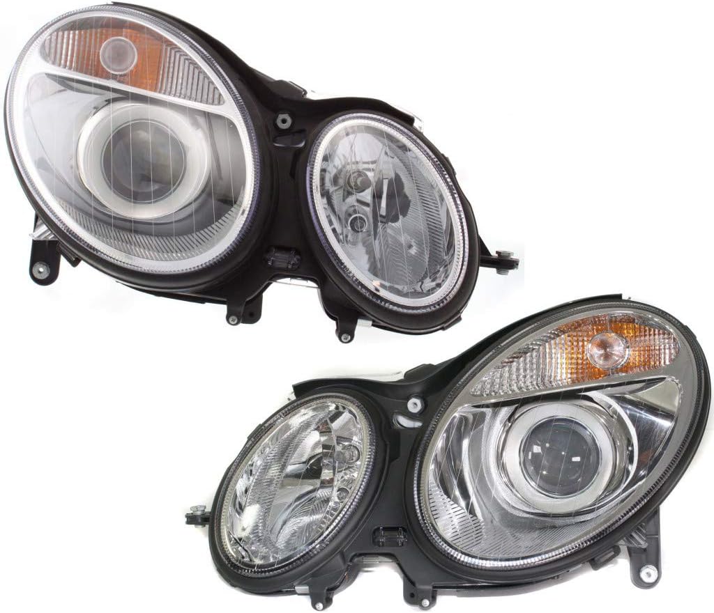 Headlight Assembly Pair Halogen for Mercedes-Benz E-Class 2003 2006 U81936