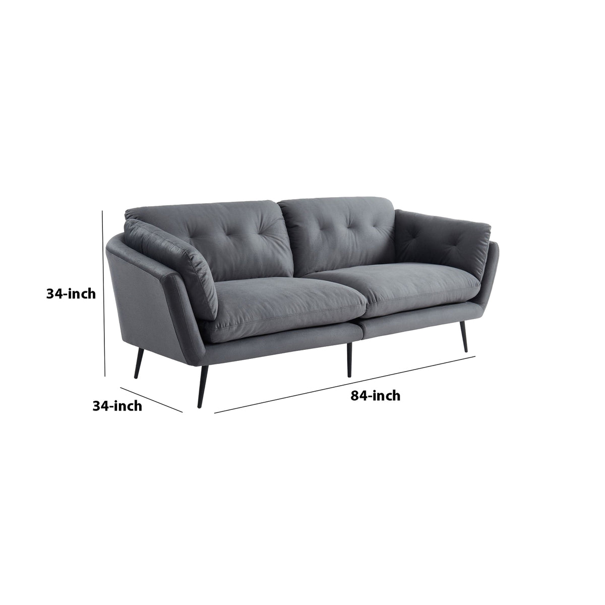 Dark Gray Fabric Upholstered Sofa D31077