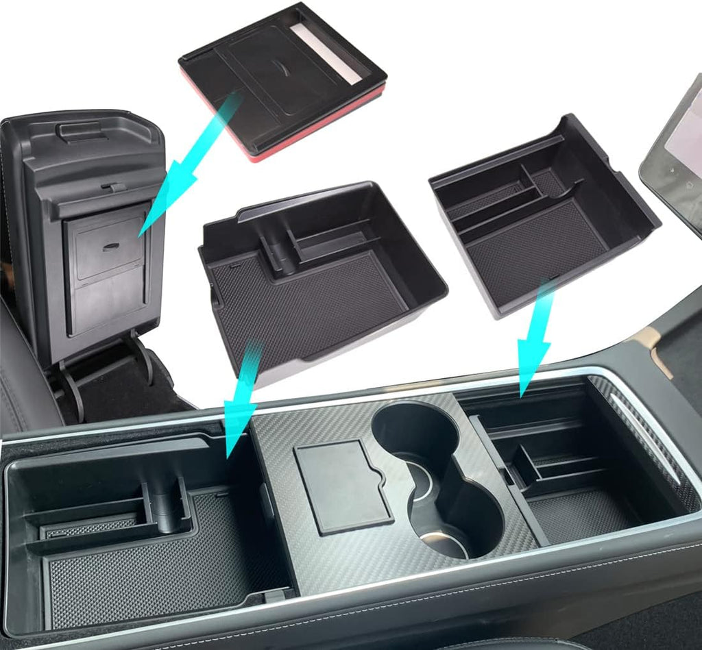 Center Console Organizer Tray Storage Box ABS Material 3PCS Pack of 2 J54510