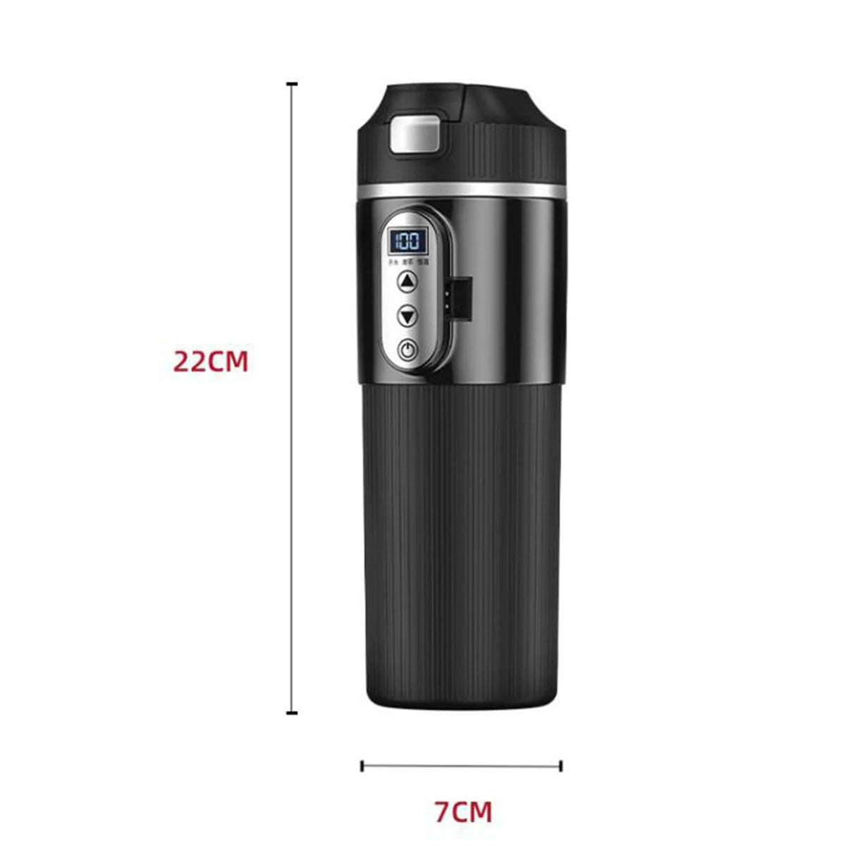 Black Portable Electric Car Heating Cup V987