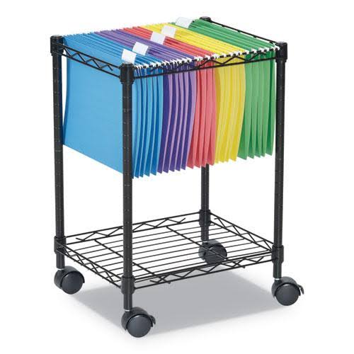 Black 2 Tier Rolling File Cart L59613