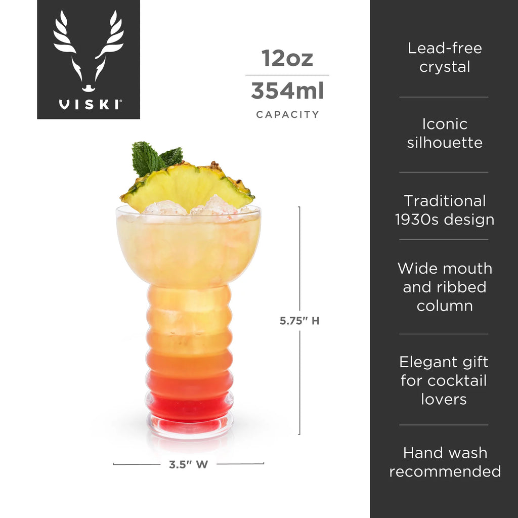 Crystal Tiki Cocktail Glasses Y453