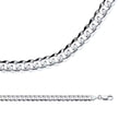 Solid 14k White Gold Cuban Chain Necklace, 6.9 mm - 22 inch E544919