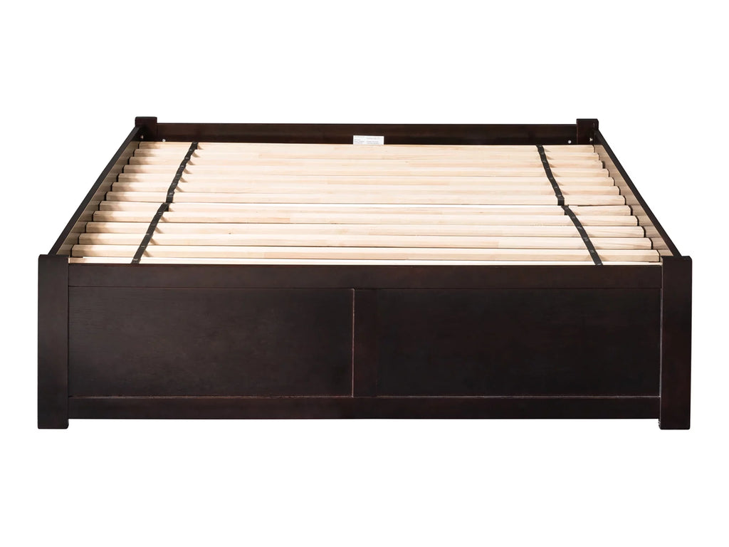 Queen Solid Wood Platform Bed with 2 Storage Drawers N79498