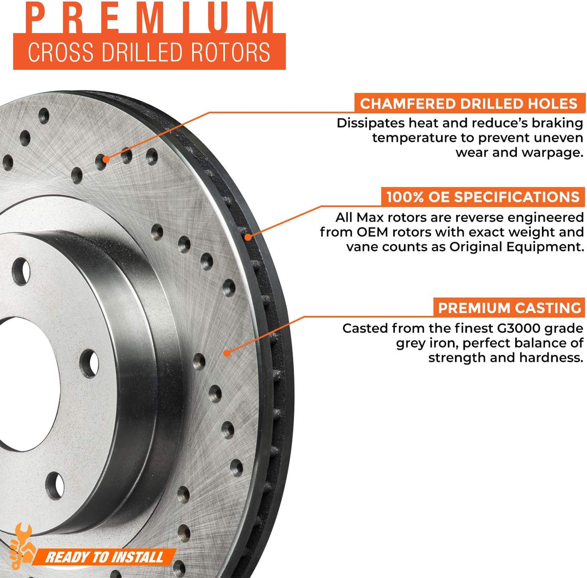 Front + Rear Carbon Ceramic Brake Rotors with Pads E982