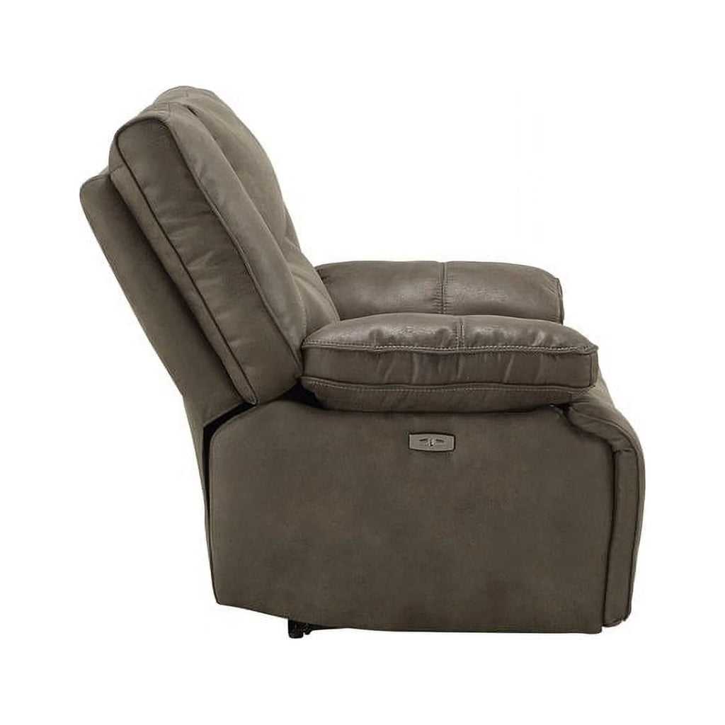 Gray Leather-Aire Power Reclining Sofa D57999