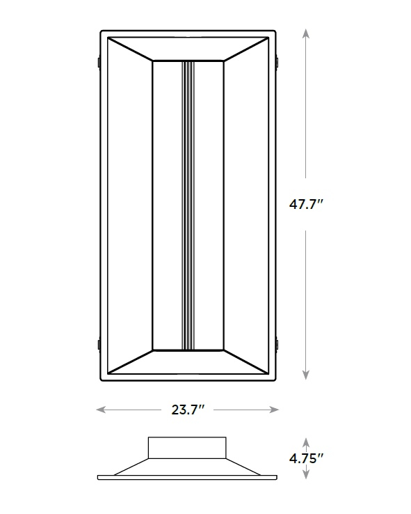 LED Recessed Troffer, 3500K, 44W, 120-277V K431