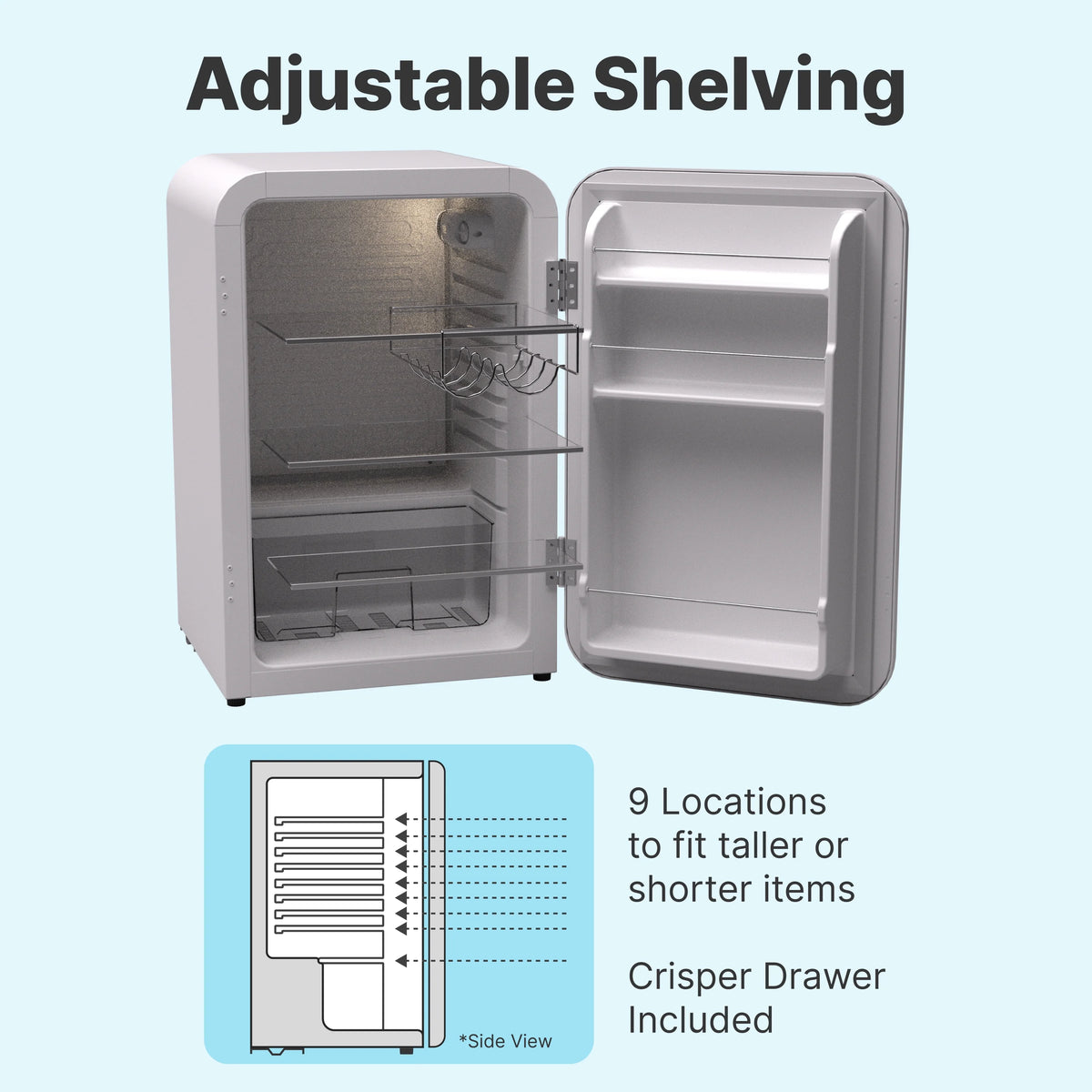 White Freestanding Mini Fridge 3.74Cu.ft. Y106525
