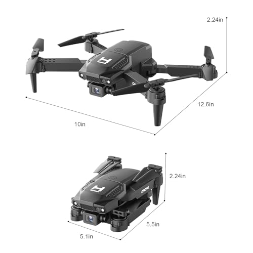Mini Drone with Camera, 1080P WiFi FPV, Foldable, 2 Batteries, Black Q15138