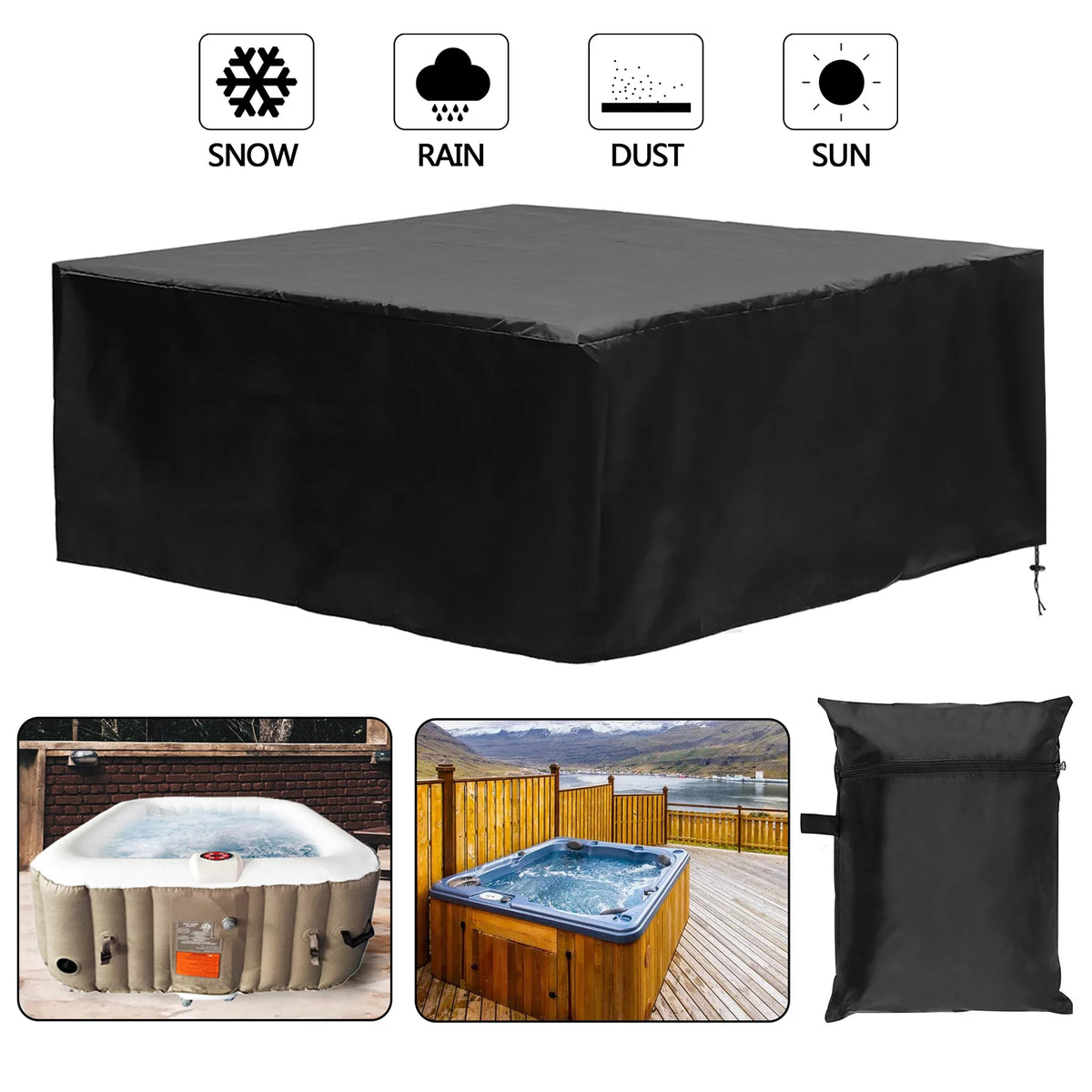 Waterproof Hot Tub Spa Cover 3 Sizes J617
